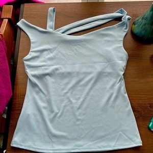 Powder blue, size small, wide shoulder top